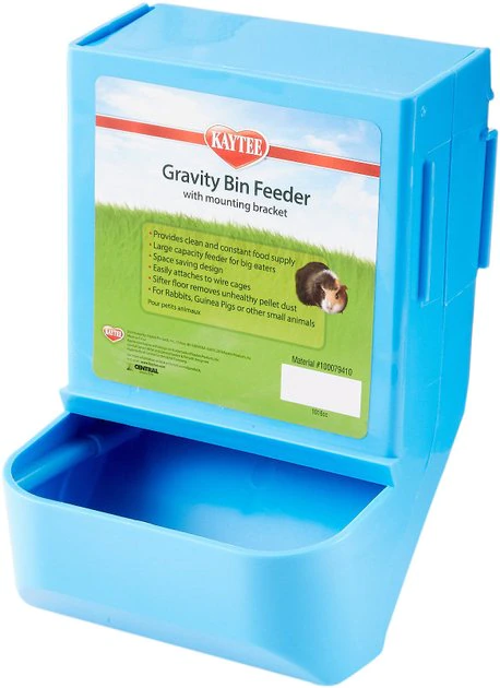 Kaytee Gravity Bin with Mounting Bracket Small Animal Feeder 1 Kaytee Gravity Bin with Mounting Bracket Small Animal Feeder