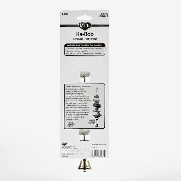 Kaytee Ka-Bob Treat Dispenser Small Animal Chew Toy 3 Kaytee Ka-Bob Treat Dispenser Small Animal Chew Toy - Image 3