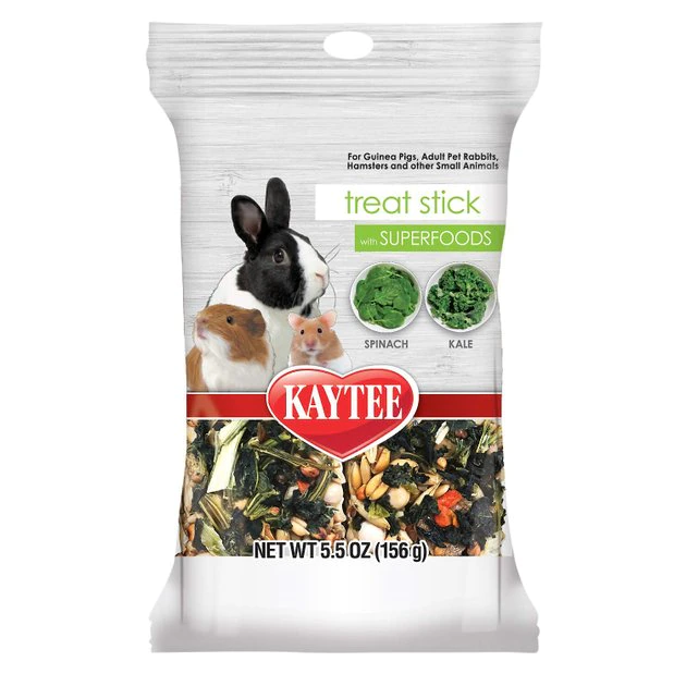 Kaytee Treat Stick with Superfoods Spinach & Kale Flavor Small Animal Treats, 5.5-oz bag 1 Kaytee Treat Stick with Superfoods Spinach & Kale Flavor Small Animal Treats, 5.5-oz bag