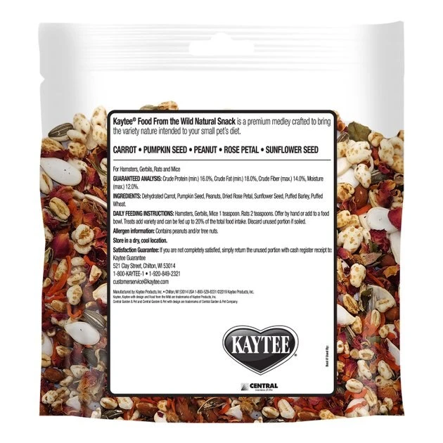 Kaytee Food from the Wild Natural Snack Hamster & Gerbil Treats, 2-oz bag 6 Kaytee Food from the Wild Natural Snack Hamster & Gerbil Treats, 2-oz bag - Image 6