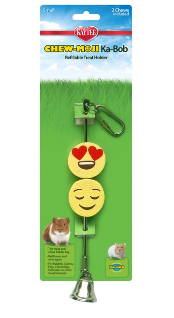 Kaytee Chew-Moji Ka-Bob Refillable Treat Holder Small Pet Toy 1 Kaytee Chew-Moji Ka-Bob Refillable Treat Holder Small Pet Toy