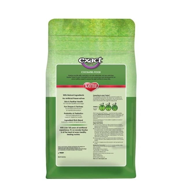Kaytee Exact Fusion Cockatiel Food, 4-lb bag 2 Kaytee Exact Fusion Cockatiel Food, 4-lb bag - Image 2