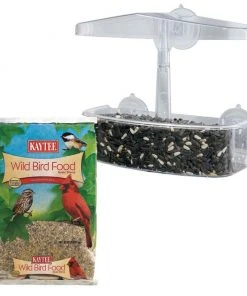 Droll Yankees||Kaytee Droll Yankees Observer Window Bird Feeder, 7-in & Kaytee Basic Blend Wild Bird Food, 20-lb bag