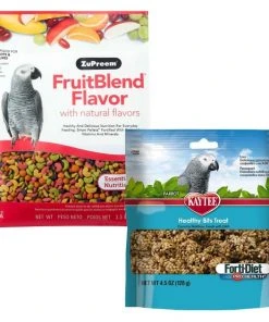 ZuPreem||Kaytee ZuPreem FruitBlend Flavor Parrot & Conure Food, 3.5-lb bag & Kaytee Forti-Diet Pro Health Healthy Bits Parrot Bird Treats, 4.5-oz bag