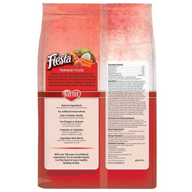 Kaytee Fiesta Natural Ingredients Parakeet Bird Food, 4.5-lb bag Kaytee Fiesta Natural Ingredients Parakeet Bird Food, 4.5-lb bag -Kaytee Sales 2024 277959 PT1. SY630 V1641580398