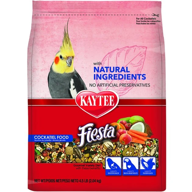 Kaytee Fiesta Natural Ingredients Cockatiel Bird Food, 4.5-lb bag 1 Kaytee Fiesta Natural Ingredients Cockatiel Bird Food, 4.5-lb bag