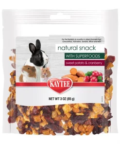 Kaytee Natural Snack with Superfoods Sweet Potato & Cranberry Blend Small Pet Treats, 3-oz bag