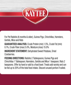 Kaytee Natural Snack with Superfoods Sweet Potato & Cranberry Blend Small Pet Treats, 3-oz bag 10 Kaytee Natural Snack with Superfoods Sweet Potato & Cranberry Blend Small Pet Treats, 3-oz bag -Kaytee Sales 2024 538014 PT4. SY630 V1657658874