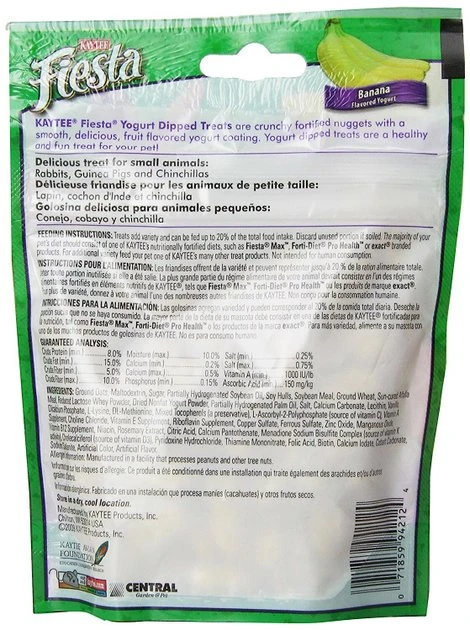 Kaytee Fiesta Banana Flavored Yogurt Dipped Rabbit, Guinea Pig & Chinchilla Treats, 3.5-oz bag Kaytee Fiesta Banana Flavored Yogurt Dipped Rabbit, Guinea Pig & Chinchilla Treats -Kaytee Sales 2024 95057 PT1. SY630 V1489185308