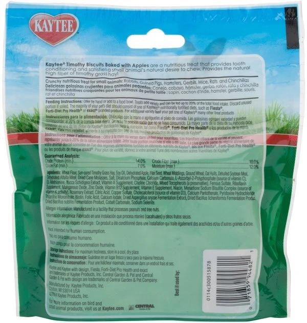 Kaytee Baked Apple Timothy Biscuit Small Animal Treats 2 Kaytee Baked Apple Timothy Biscuit Small Animal Treats - Image 2