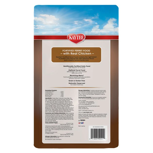 Kaytee Fortified Diet with Real Chicken Ferret Food 2 Kaytee Fortified Diet with Real Chicken Ferret Food - Image 2